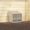 Chicken Nest Box with 2 Compartments Galvanized Silver Metal
