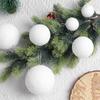 6pcs 6/8CM White Christmas Ball Hanging Decoration Party Home Room Decoration New Year Gift Box Navidad Christmas Tree Decor