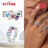 Infinite love Jewelry Черное и Розовое Сердце Блестящие Циркониевые Кольца Модные Новые Кольца из Серебра 925 Пробы для Женщин Подарок на День Святого Валентина