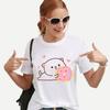 Kawaii Women'S Clothing Peach And Goma Mochi Cat Cartoon Print Tshirt Femme Korean Style Clothes Harajuku T Shirt Tops