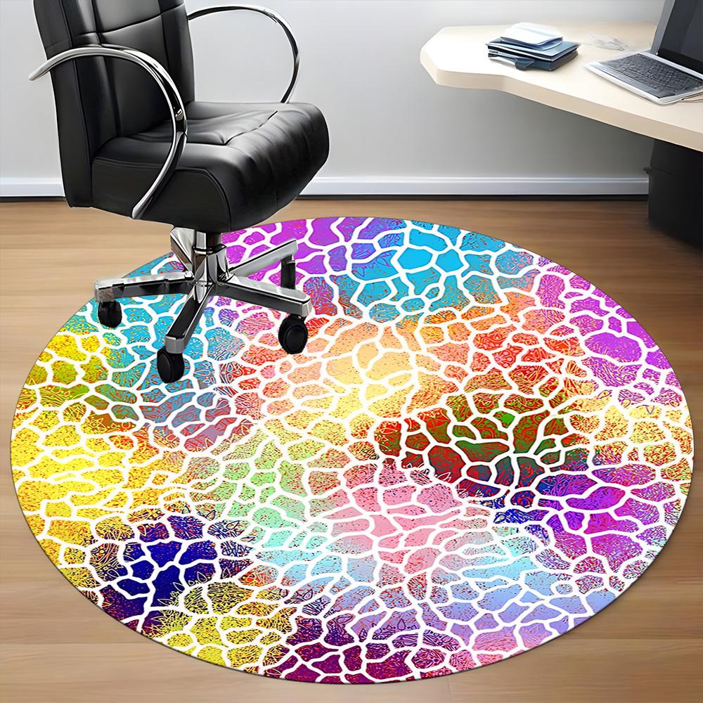 1pc Abstract Mandala Pattern Chair Carpet for Office Non Slip, Machine Washable Rug for Office, Room Holiday Decor for Christmas, Birthday Polyester