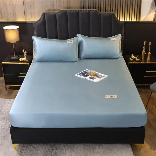 3 шт. шелковое постельное белье Роскошное детское двойное постельное белье размера «queen-size» комплект атласных простыней наволочки постельное белье плоские простыни