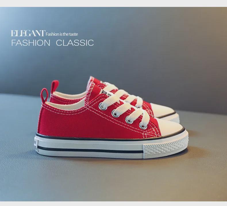 Children's Low-Top Lace-Up Canvas Sneakers - 2024 Spring Collection, Candy Colors, Parent-Child Shoes for Boys and Girls
