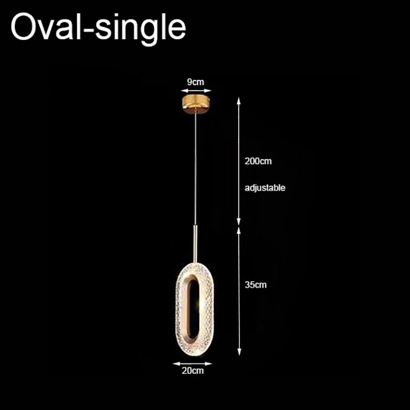 Светодиодный хрустальный подвесной светильник, круглый/овальный подвесной светильник, креативный дизайн, современное освещение для спальни, столовой, коридора, бара, балкона