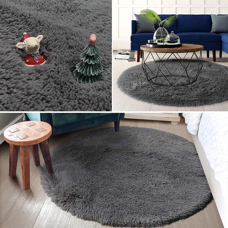 Розовый Круглый Ковер Пушистый Мягкий Коврик для Пола Детская Комната Девочек Замок Принцессы Плюшевый Ковер Гостиная Домашний Декор