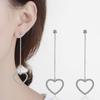 Long Heart Earrings Sparkling Temperament Simple Female Earrings Party Accessories Fashion Jewelry