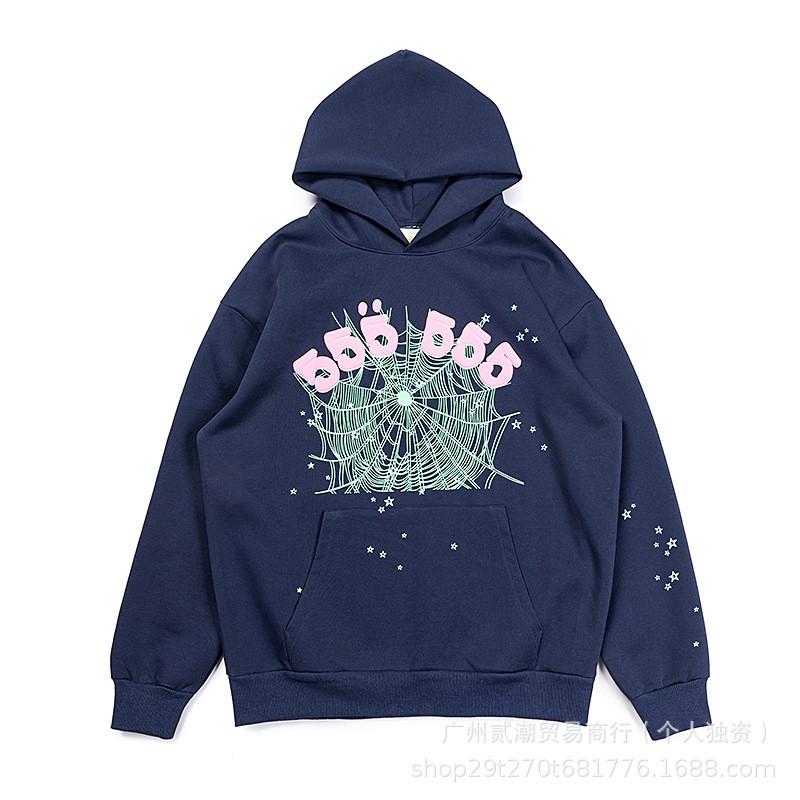 SP5DER 555555 Web Print Hoodie Unisex Casual Sweatshirt