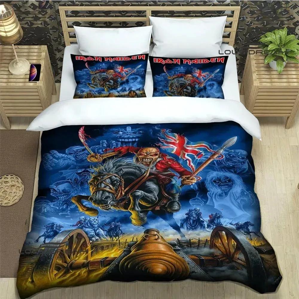 I-Iron-M-Maiden Комплекты постельного белья Изысканный 3D Рок-группа Комплект постельных принадлежностей Пододеяльник Комплект одеяла Комплект постельного белья Подарок для поклонников рока