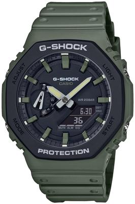Часы Casio G-Shock (GA-2110SU-3AJF) Мужские часы зеленого цвета в стиле милитари с конструкцией Carbon Core Guard (Официальный японский продукт)