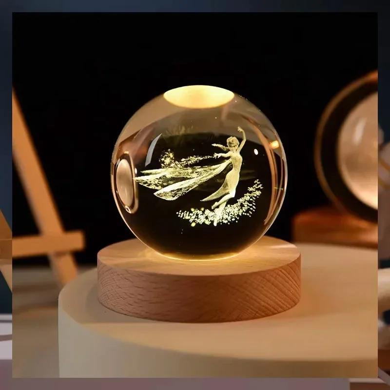 3D хрустальные светильники, светящийся планетарный галактический ночник, хрустальный шар, ночник, домашний декор, рождественский подарок