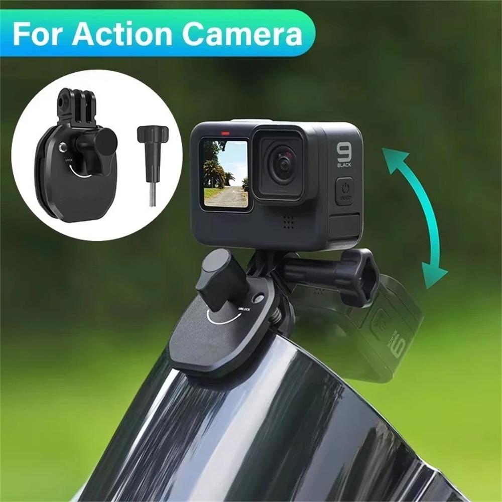 Aluminum Motorcycle Windshield Camera Mount Clamp Holder For GoPro Insta360 DJI