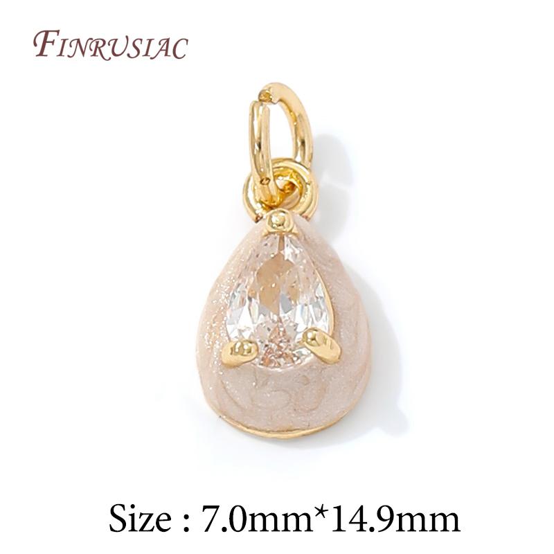 14K Gold Plated Enamel Charms with CZ Crystal,Heart Moon Pendant For DIY Jewelry Making,DIY Bracelet Necklace Earring Supplies