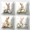 Наволочки Пасхальный Кролик Декор Полиэстер 100% Застежка-молния Печатные Чехлы для Подушек для Дома и Офиса Декор Наволочка