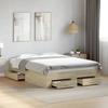 VidaXL Bed Frames and Drawers Sonoma Oak 140x190 Cm Engineered Wood, Bed, Storage Bed, Double Bed Frame, Bed 3280400