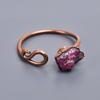 Розовый рубин Медь Заявление Гальванопластика Коктейль Друг Подарок Кольцо Ювелирные изделия V-42