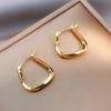 Новые корейские металлические квадратные серьги-кольца для женщин, модные милые золотые, серебряные цвета, очаровательные минималистичные ювелирные изделия в стиле панк
