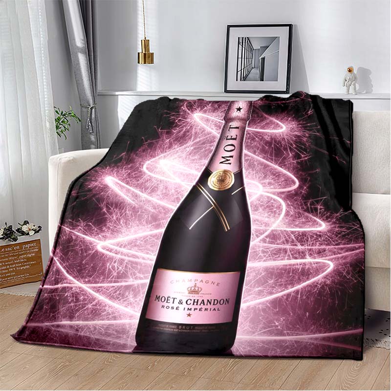 Moet & Chandon Champagne Blanket, Soft Blanket for Sofa Bedroom,Christmas Fan Gift