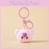Three Cute Baby Cartoon Pile Coating Panda Head Pendant Keychain For Gift