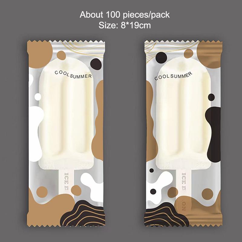 100 шт. Милые мультяшные пищевые пакеты для мороженого Одноразовые пластиковые защитные чехлы для эскимо Пакет для хранения и упаковки Сделай сам