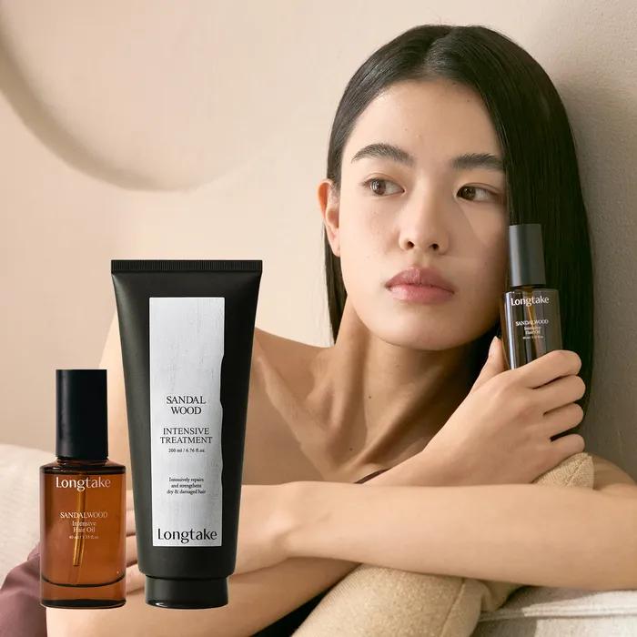 Longtake Hair Oil & Treatment Duo Set (Sandalwood/Black Tea & Fig)