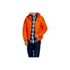 Polo Solid Color Hooded Zip Casual Down Jacket Men Jackets Orange 710829156-003