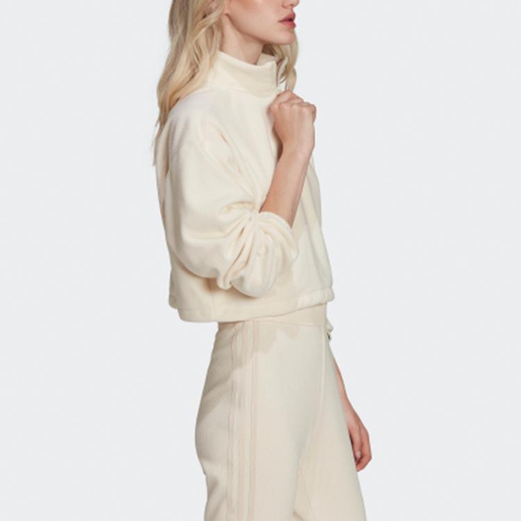 Adidas Оригиналы Спортивный пуловер-толстовка на молнии 1/4 Флис Женские толстовки Бежевый HL0047