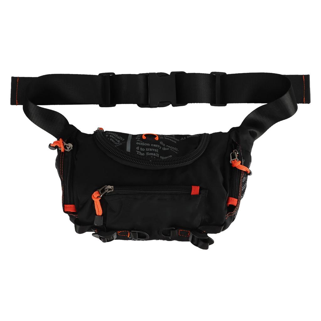 Men Waist Bag Large Capacity One Shoulder Waterproof Chest Pack for Outdoor Sports Cycling Mountaineering Black