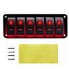ELING Universal 6 Gang Switch Panel Fuse Circuit Breaker/Overload Protector Waterproof RV Yacht Marine Boat Car Light ON/OFF