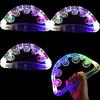 Leiasnow Illuminated Tambourines, Set of 3, LED, Karaoke, Party Supplies, Musical Instrument (Rainbow Colors, Set of 3)