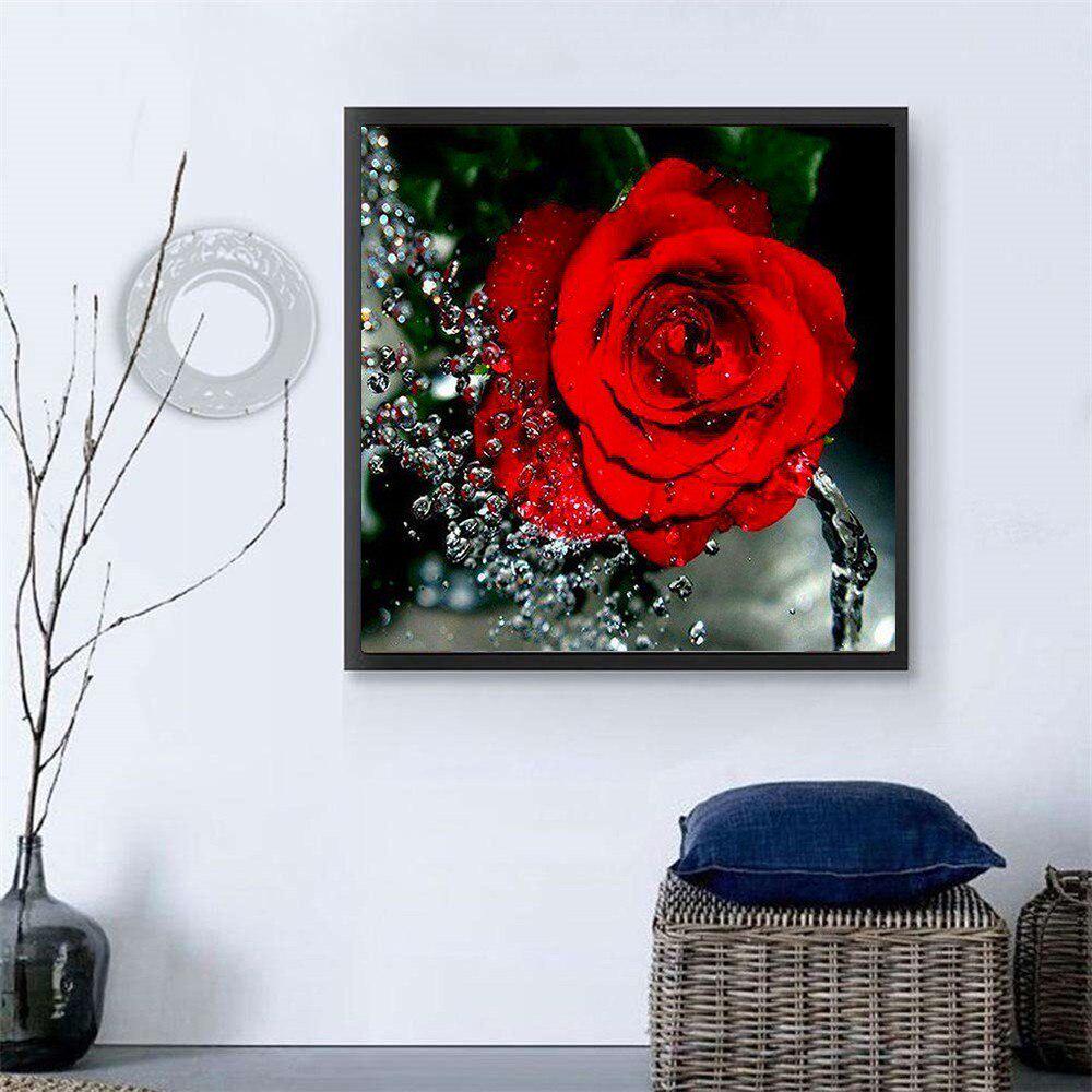 Flower Diamond 5d Diy Painting Rose Full Round Rhinestones Picture Diamond Embroidery
