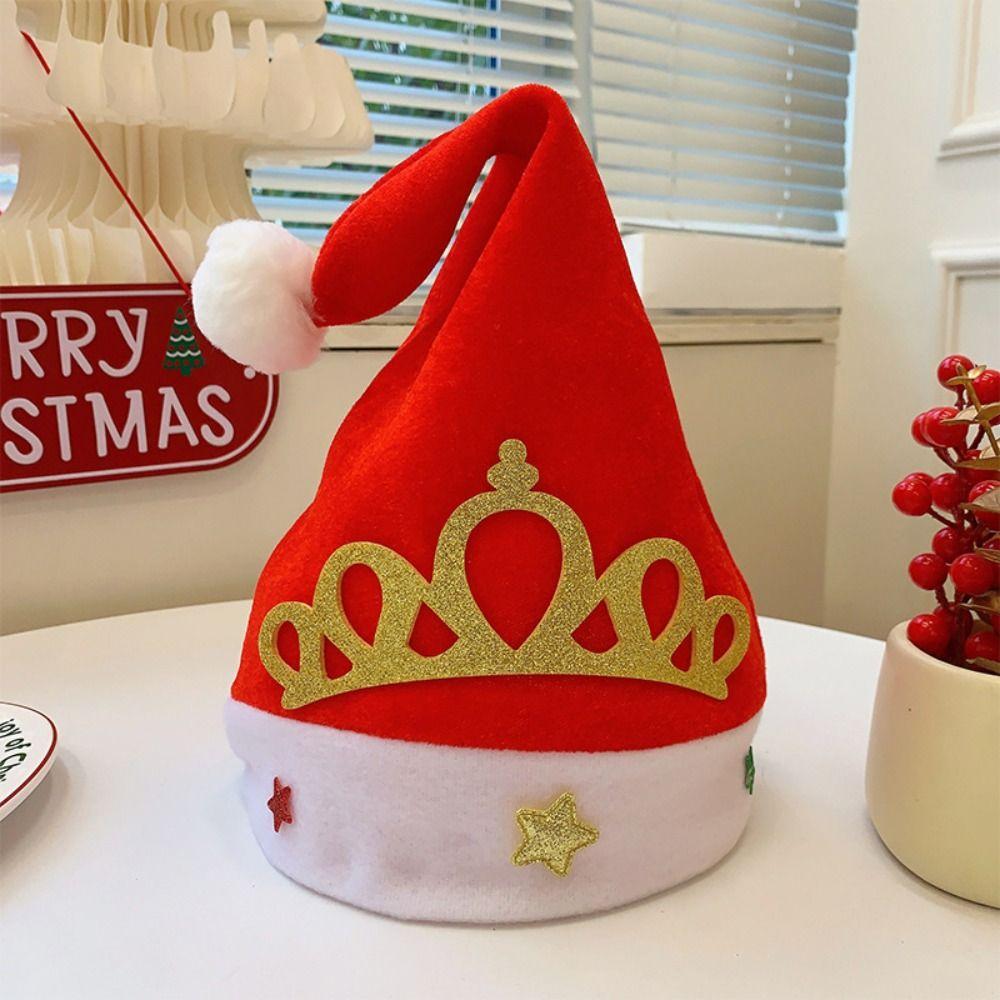 Snowflake Santa Claus Hat Merry Christmas Decoration Elk Deer Cap Red Plush Hat  Winter/Autumn