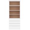 VidaXL Bookcase Drawers ALTA White 77x35x186.5cm Solid Pine Wood 353954