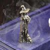 Artistic Copper Figurine Brass Witch Statue with Cat, Vintage Metal Figurine, Collectible Fantasy Gothic Tabletop Decoration Halloween Desk