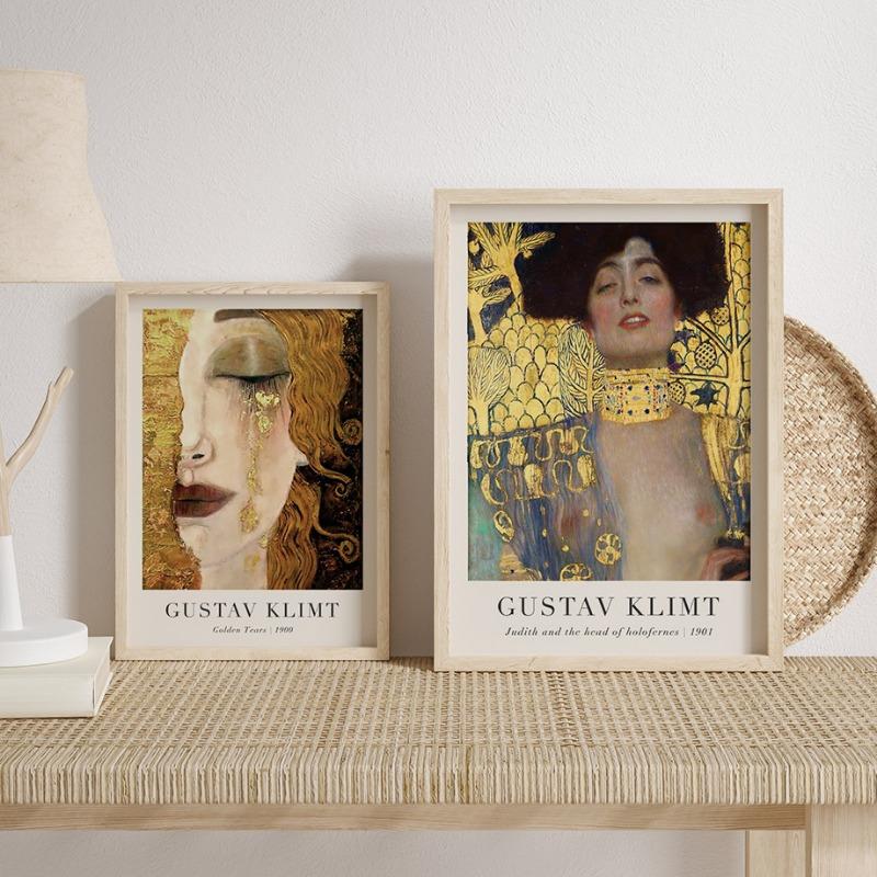 Классическая абстрактная фигура Густава Климта Искусство Поцелуй Древо жизни Постер Холст Картина и Принты Настенные картины Домашний декор Подарки