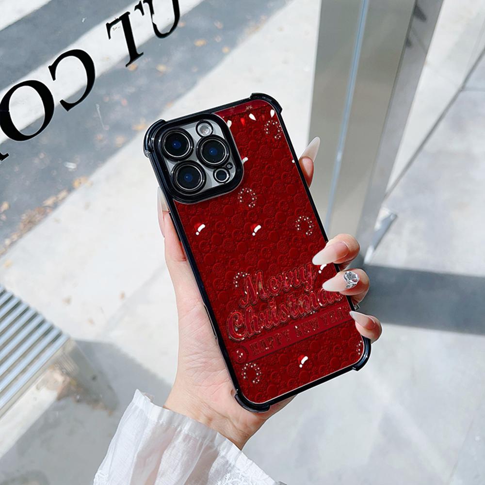 Чехлы для телефонов Ae114 Merry Christmas Christmas tree art из гальванизированного ТПУ для Samsung A54 A12 A14 S22 S23 S24 Ultra A55 A15 с четырьмя защитными углами