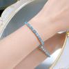 Xian Can Jewelry Браслет из серебра S925 с бриллиантами высокой чистоты и роскошным аквамарином
