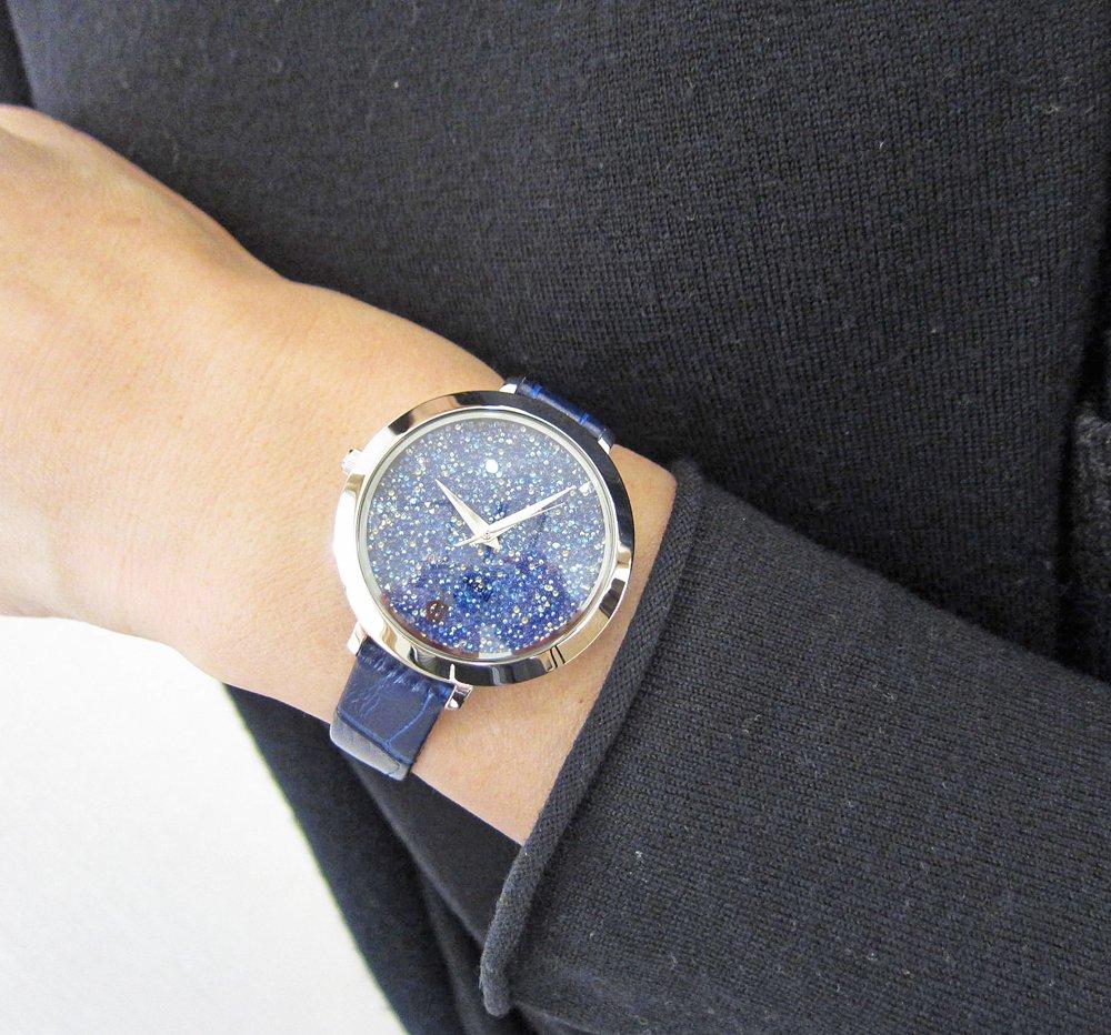 Часы Pierre Lannier с кристальным ремешком из кожи P095M666, импортные, серебристо-синий [Pierre Lannier] женские [Обычный продукт]