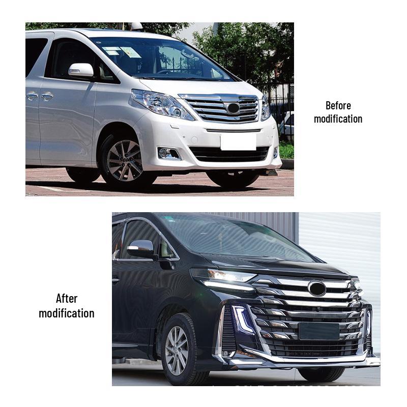 Body Kit for 08-14 Vellfire Models: Upgrade to 23+ M Version with Front & Rear Bumpers, Headlights (20L, 40 Series)