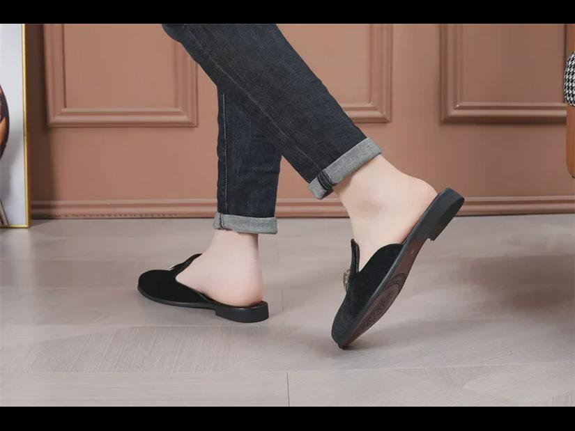 Европейские и американские мужские повседневные тапочки Baotou: Сандалии-полускольжения Lazy Sandals, мужская обувь больших размеров