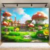 2D Magical Mushroom Town Backdrop for Enchanted Themed Celebrations