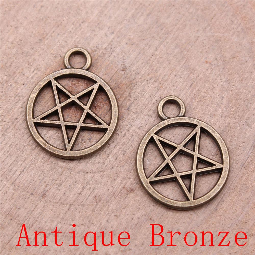 Hollow Pentagram Charms Pendant For Bracelet Necklace Jewelry Making Craft Findings