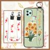 Anti-knock Flower Phone Case For Oukitel C22 Ring Back Cover Dirt-resistant Fashion Design Silicone Wrist Strap Lanyard