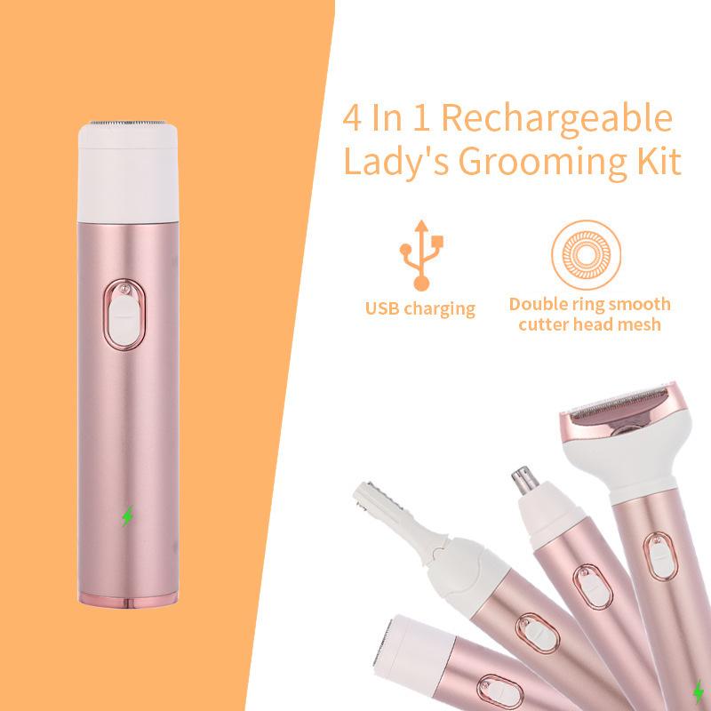 Многофункциональный электрический эпилятор, женский набор для бритья всего тела, триммер для волос в носу, нож для бровей, USB перезаряжаемая бритва