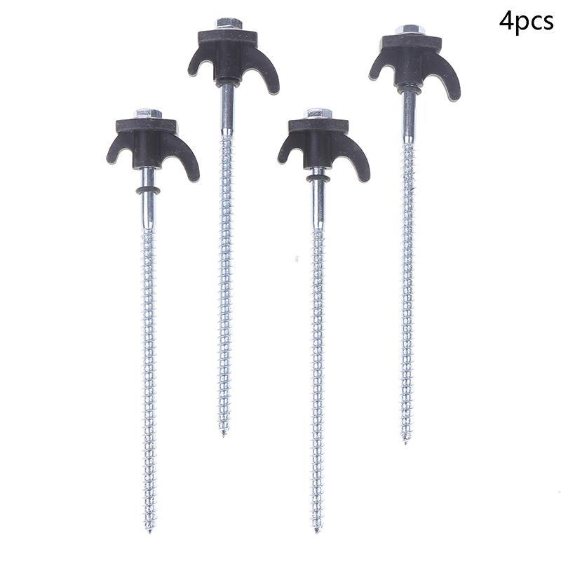 4Pcs Screw Anchor Tent Stakes 20Cm Carbon Steel Tent Pegs Spike Hook Camping Tent Nail Spiral Screw With Hex Socket Stakes