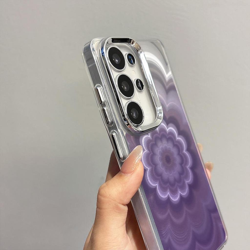 Чехол для Xiaomi 15T Pro, переливающийся градиентный цветочный прозрачный чехол, противоударная защита объектива камеры