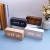 Деревянные цифровые часы с голосовым управлением, креативный многофункциональный светодиодный будильник с дисплеем температуры, современный минималистичный декор для дома