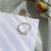 Romantic Elegant Wedding Gift Elastic Ring Imitation Pearl Heart Shape Adjustable
