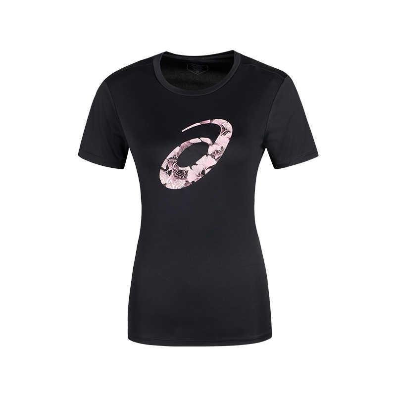 Asics Round Neck Pullover Thin Short Sleeve T-Shirt Women Tops Black 2012C724-001