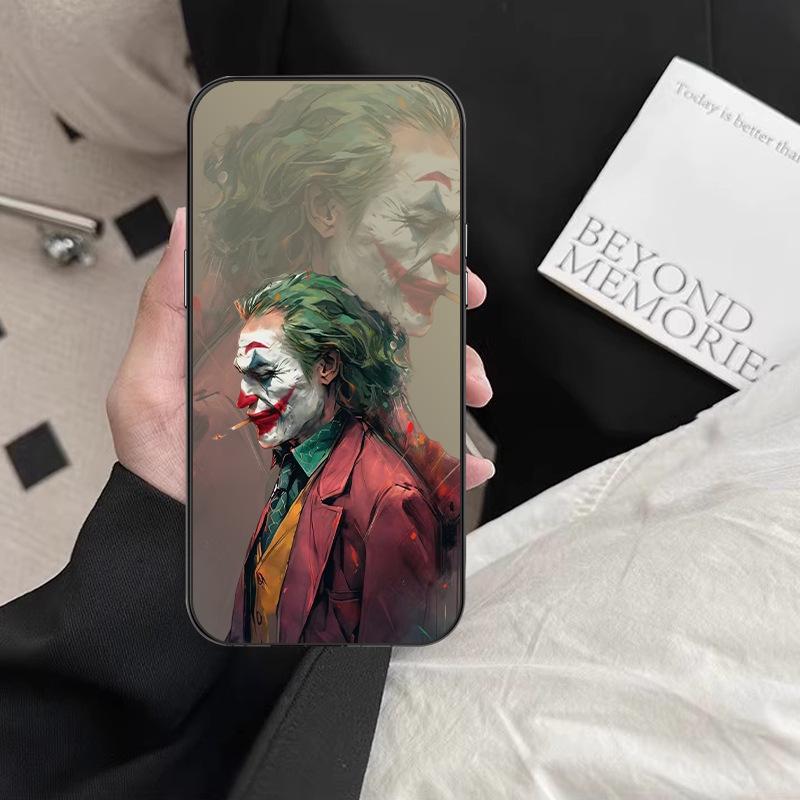 Электрооцинкованный серебристый чехол с рисунком «Клоун» для Apple iPhone 11, 12, 13, 14, 15 Pro Max - Ударопрочный, Европейский и Американский стиль