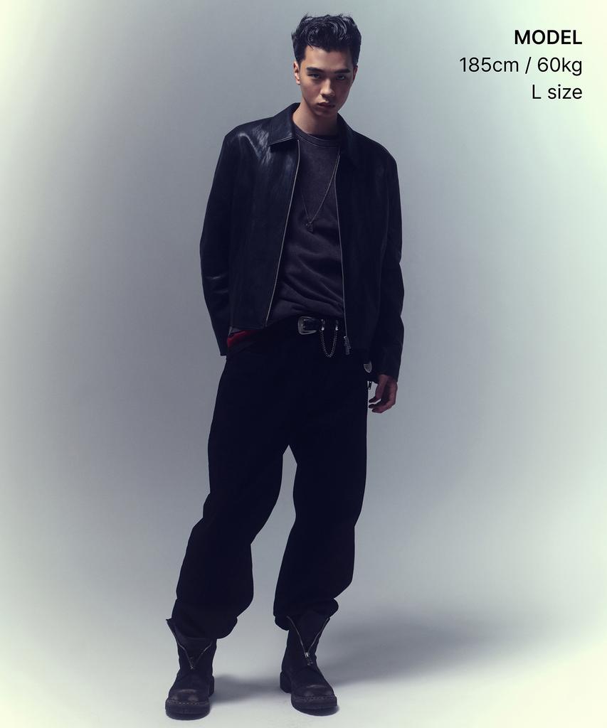 Musinsa Standard Crinkle Synthetic Leather Single Jacket [Black]